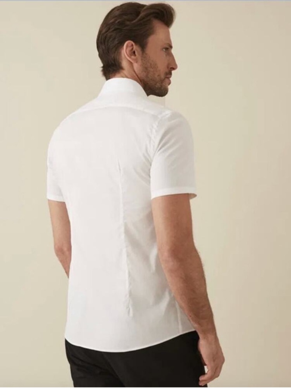 NWT Reiss Redmayne White Short Sleeve Button Up Shirt Slim Fit M - Picture 2 of 7